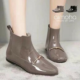 ローファー風アッパーのレインブーツ