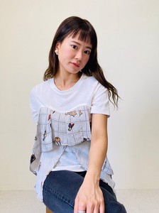 T-shirt Layered Tops Printed Bustier