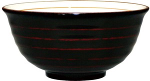 [在庫限り][陶器に漆塗り]溜塗茶碗　小 Φ11.5x5.5cm
