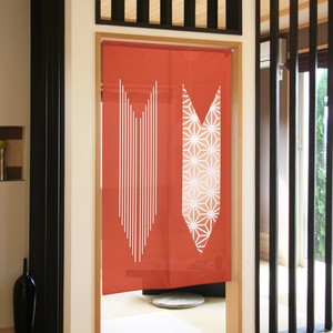 Japanese Noren Curtain Hemp Leaves 85 x 150cm Made in Japan
