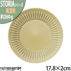 ストーリア リストーン 17.8×2cm 丸皿 プレート ウィートイエロー 約260g
