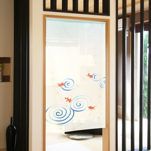 【受注生産のれん】85x150cm「波紋金魚」【日本製】和柄 和風 コスモ 目隠し