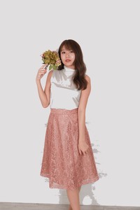 裙子 轻量 粉色 裙子 花卉图案 日本制造