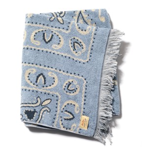 COTTON PILE BLANKET / BANDANA BLUE  (M)　綿毛布