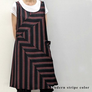 Casual Dress Stripe Switching Jumper Skirt