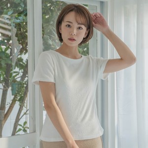 Cloud Slim Towel Fabric T-shirt White