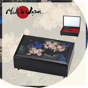 Japanese traditional craft / KIZAKURA Jewelry box (L) with Music