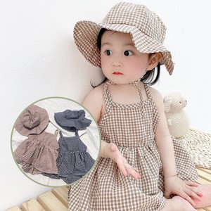Gingham Check One-piece Dress Hat 2