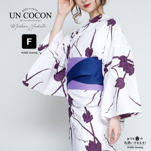 Kimono/Yukata single item White Retro Ladies