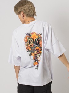 フラワーコラージュ　ドルマンTシャツ/ユニセックス　刺繍　インクジェットプリント