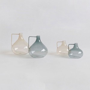 （高さ11.5cm・17.5cm）ライトリー GLASS フラワーベース バルジ（2サイズ・2色）／花瓶