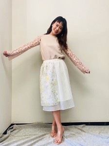Skirt Flower Print Layered