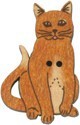 フランス製　木製ボタン  ネコ（正面2.5cm）