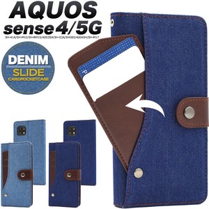 AQUOS sense 5 AQUOS sense 4 sense 4 sense 4 Denim Ride Card Pocket Notebook Type Case