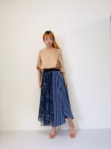 Skirt Color Palette Stripe Check Flare Skirt