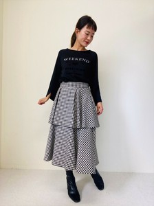 Houndstooth Pattern Layer Skirt