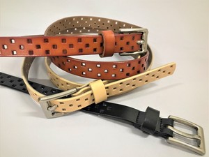 Cow Leather Punching Belt 18 mm 102 3 Colors