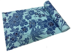Made in Japan Yukata Fabric Peony Ume Iris Light Blue Blur
