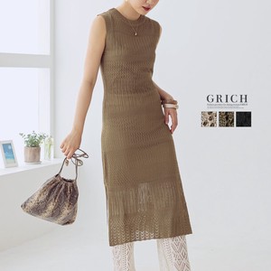 Casual Dress Side Slit Knitted Openwork
