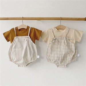 婴儿连身衣/连衣裙 直条纹 3件每组