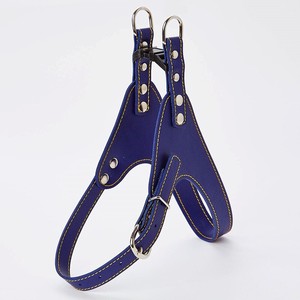 Dog Harness Navy Soft Leather