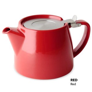 Stamp Tea Pot Tea Strainer Attached Red
