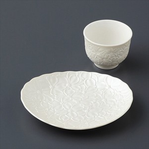 Cafe Flower Leaf Pearl Mino Ware Plates Made in Japan