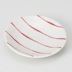 Mino ware Small Plate Red Stripe Made in Japan