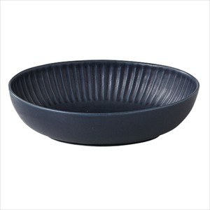 Mino ware Main Plate Cafe Navy black Style M Made in Japan