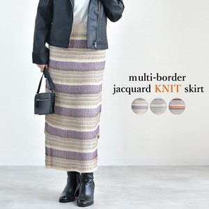 Skirt Jacquard Knit Skirt Border Autumn/Winter