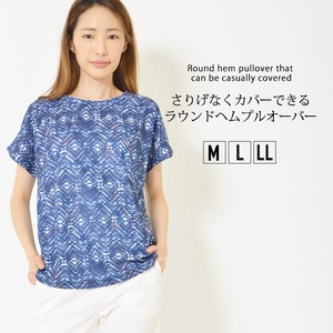 Button Shirt/Blouse Pullover I-line Tops L Ladies' M