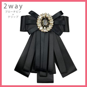 Hair Clip Attached Ribbon Brooch