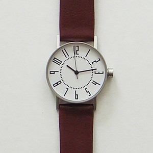 札幌駅時計 eki watch エキウォッチ 白 30mm / ブラウン 革ベルト［ 腕時計 メンズ レディース 日本製 ］