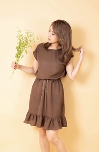 Casual Dress Brown Lightweight Summer Casual One-piece Dress Made in Japan