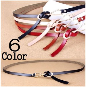 Ladies Belt Narrow None Leather Gold