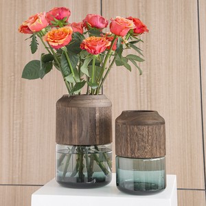 SHY20249実木透明ガラス花瓶　水培養ガラス花瓶　ハウス装飾0610#LGHB099