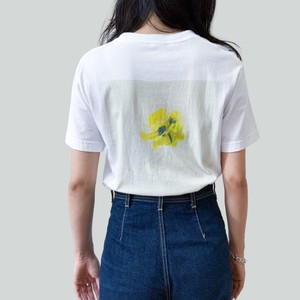 FLOWER GRAPHICS PRINT WHITE HIGH QUALITY T-SHIRTS　フラワープリント半袖Tシャツ 白　ホワイト