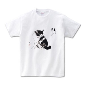 Short Sleeve T-shirt Cat Size L Summer Clothing Cat Illustration Men's Ladies Unisex