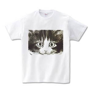 Short Sleeve T-shirt Size L Summer Clothing Cat Illustration Men's Ladies Unisex