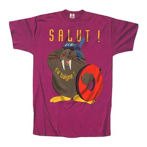 ポストカード サマーカード Tシャツ柄シリーズ 「SALUT！」 カラー写真 パープル 暑中見舞い