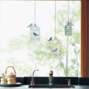 ウィンドウステッカーM（ステッカータイプ） 「鳥籠」 窓ガラス 透明シート