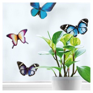 ウィンドウステッカーS/立体（ステッカータイプ） 「3Dの蝶」 窓ガラス 透明シート