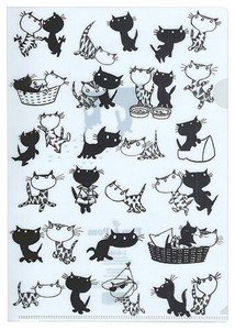 A4クリアファイル 「ピムとポム」 書類入れ 収納  アート 猫 ステーショナリー