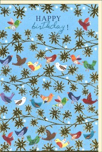 グリーティングカード 誕生日/バースデー 「小鳥たち」