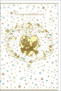 グリーティングカード 多目的 「鳥と花とハート」