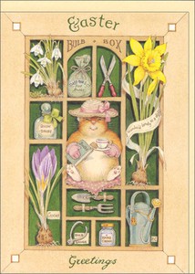 グリーティングカード イースター ピーター・クロス 「Easter Greetings」「ねずみ/植物/ガーデニング」