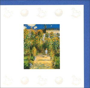 グリーティングカード 多目的 モネ「ヴェトゥイユのモネの庭」 ボーダー アート