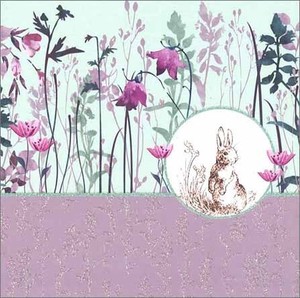 グリーティングカード 誕生日/バースデー 「花とうさぎ」 ウサギ