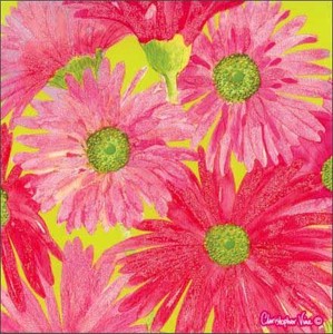 グリーティングカード クリストファーヴァインデザイン「ピンクの花」