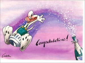 グリーティングカード 誕生日 デペッシュマウス「Congraturation!」 ネズミ イラスト